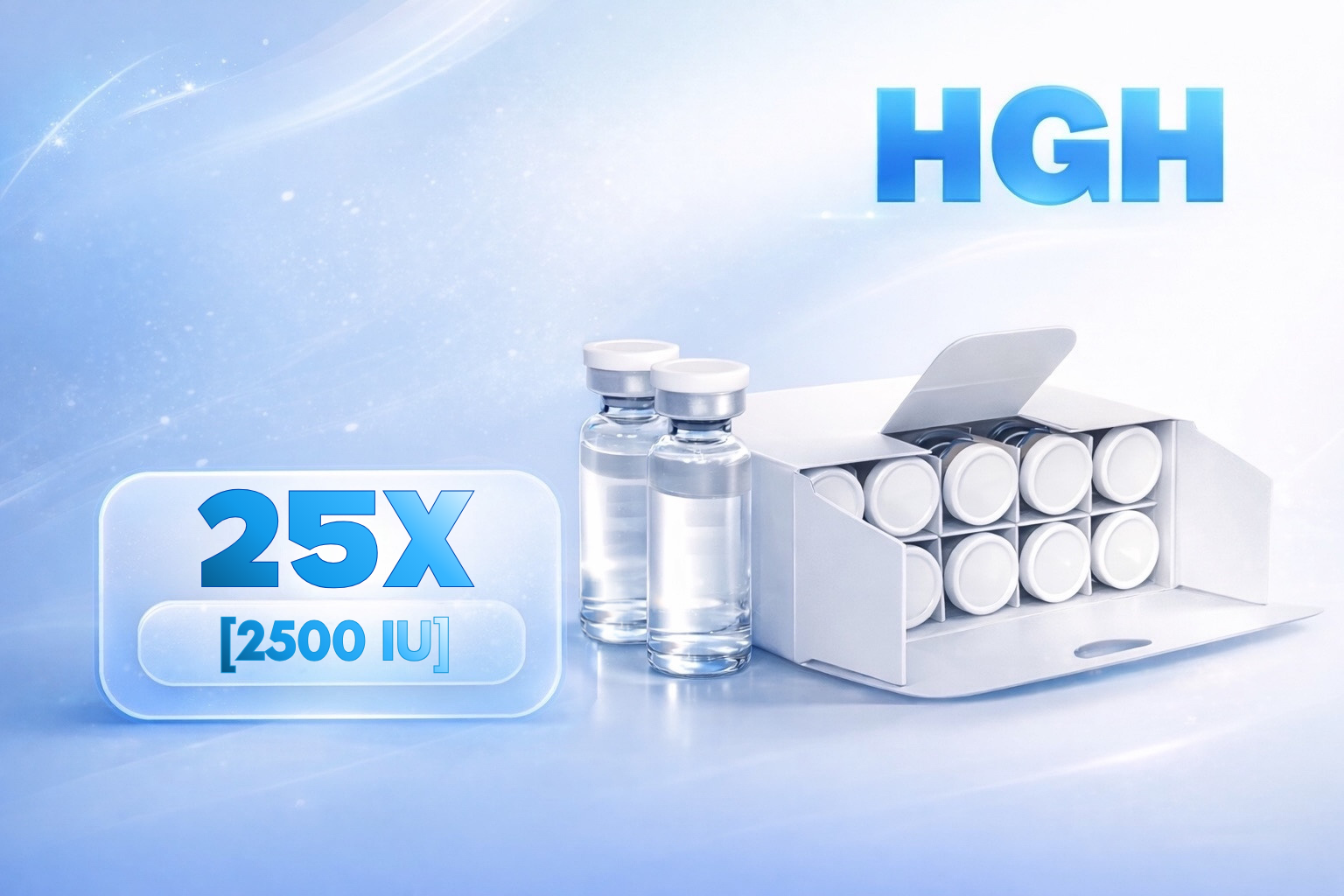 HgH Somatropin Liquid 25x kits/2500 iu from White Label, Peptides steroids